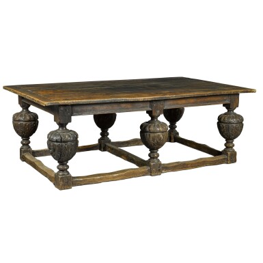 View full screen - View 1 of Lot 101. An Elizabethan-style oak refectory table, 19th century .