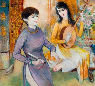 View full screen - View 1 of Lot 245. Nguyen Siên (1916-2014), The Duet | Nguyen Siên (1916-2014), 二重唱.
