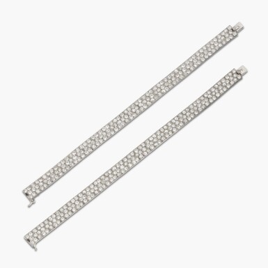 View full screen - View 1 of Lot 45. Two Diamond Bracelets.