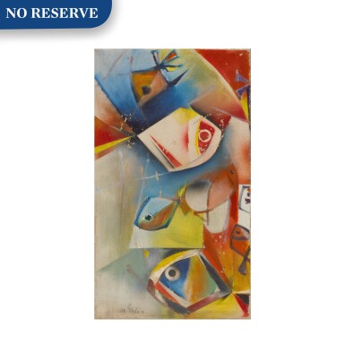 View full screen - View 1 of Lot 88. Abstract Composition with Fish.