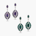 Pair of Alexandrite and Diamond Pendent Earrings | 1.83 及 1.50克拉 天然「巴西」未經處理 亞歷山大變色石 配 鑽石 耳墜一對