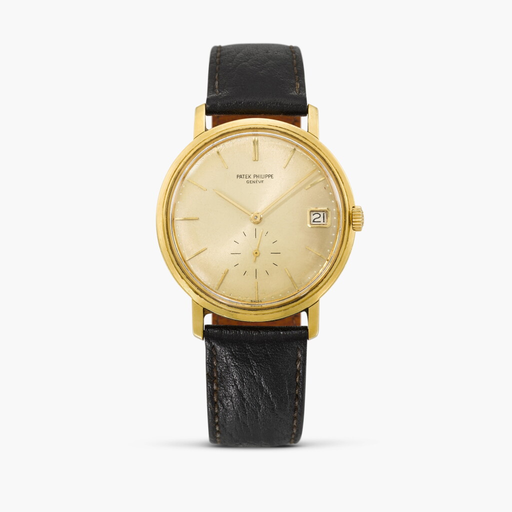 View full screen - View 1 of Lot 22. Calatrava, Reference 3445 | A yellow gold wristwatch with date | Circa 1964.