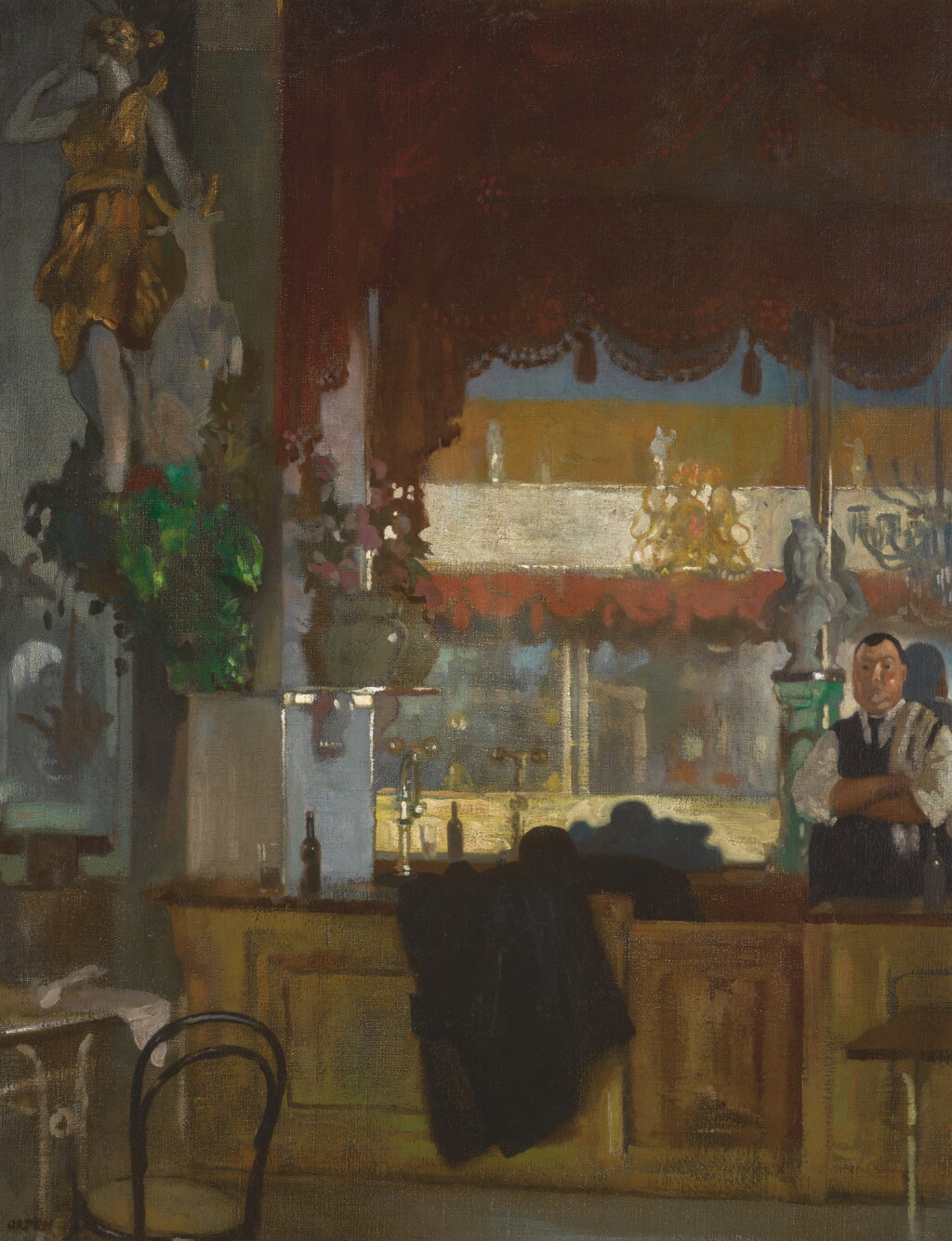 View full screen - View 1 of Lot 38. SIR WILLIAM ORPEN, R.W.S., N.E.A.C., R.A., R.H.A. | THE BAR IN THE HALL-BY-THE-SEA, MARGATE .