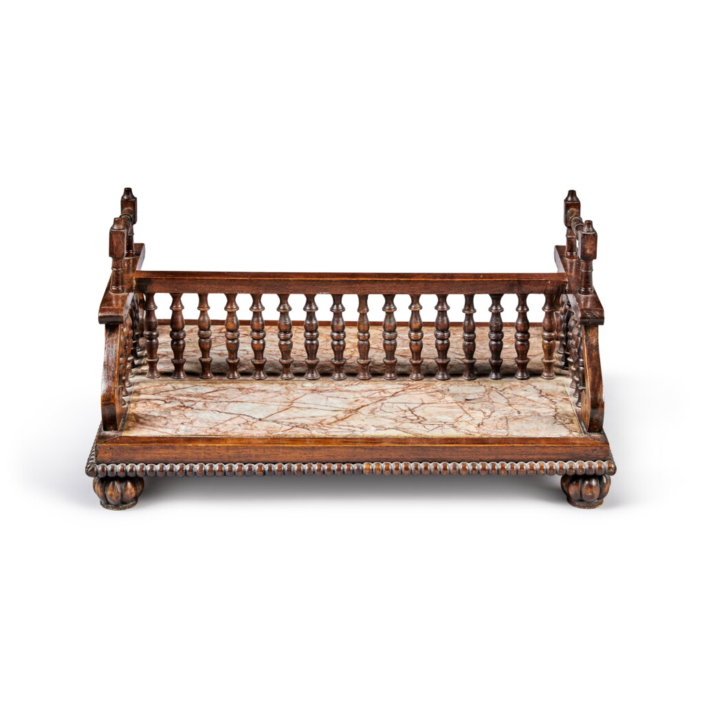 View full screen - View 1 of Lot 219. A George IV Marble Inlaid Rosewood Book Carrier, Circa 1825.