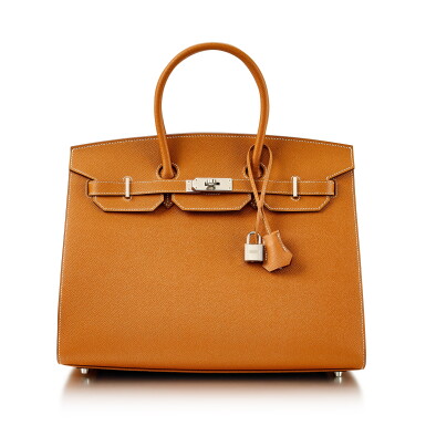 View full screen - View 1 of Lot 8320. Gold Epsom Birkin Sellier 35 Palladium Hardware, 2020 .