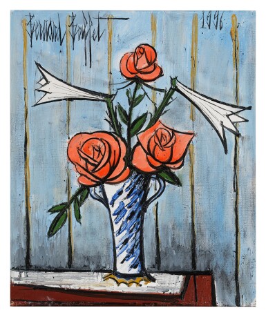 View full screen - View 1 of Lot 217. Roses rouges et lys.