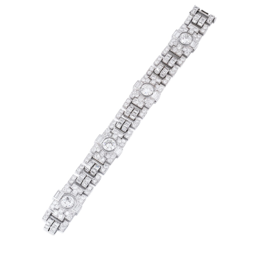 View full screen - View 1 of Lot 26. Bracelet diamant | Diamond bracelet.
