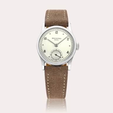 View full screen - View 1 of Lot 2238. Calatrava, Reference 96 | A stainless steel wristwatch, Made in 1944.
