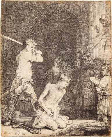 View full screen - View 1 of Lot 105. The Beheading of St John the Baptist (B., Holl. 92; New Holl. 183; H. 171).