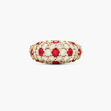 View full screen - View 1 of Lot 213. Ruby and Diamond Ring .