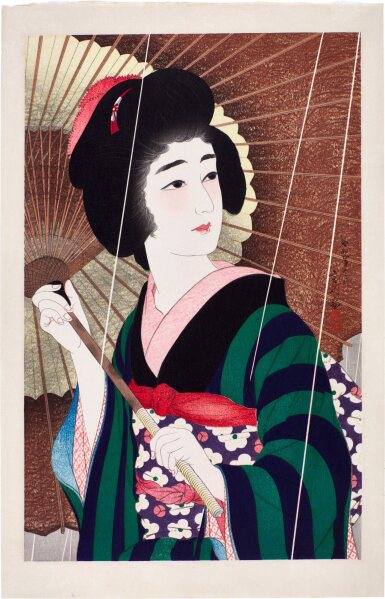 View full screen - View 1 of Lot 54. Torii Kotondo (1900-1977) | Rain (Ame) | Showa period, 20th century .