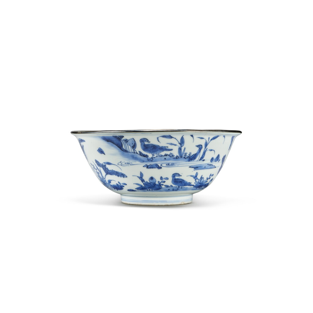 View full screen - View 1 of Lot 313. A large blue and white ‘geese’ bowl, Ming dynasty, Jiajing / Wanli period.