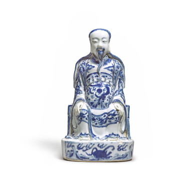 View full screen - View 1 of Lot 135. A large blue and white figure of Zhenwu, Ming dynasty, Wanli period.