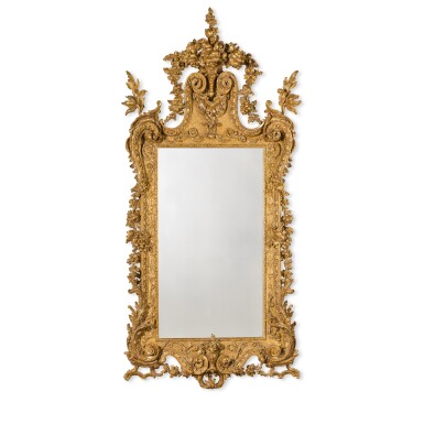 View full screen - View 1 of Lot 100. A George III giltwood pier mirror, circa 1760, attributed to John Linnell.
