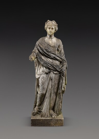 View full screen - View 1 of Lot 433. A Roman Marble Portrait Statue of a Girl, circa 2nd Century A.D., restored as Demeter in the 17th/18th Century.