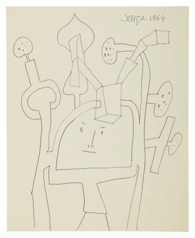 View full screen - View 1 of Lot 1822. FRANCIS NEWTON SOUZA | UNTITLED (SMILING MAZE).