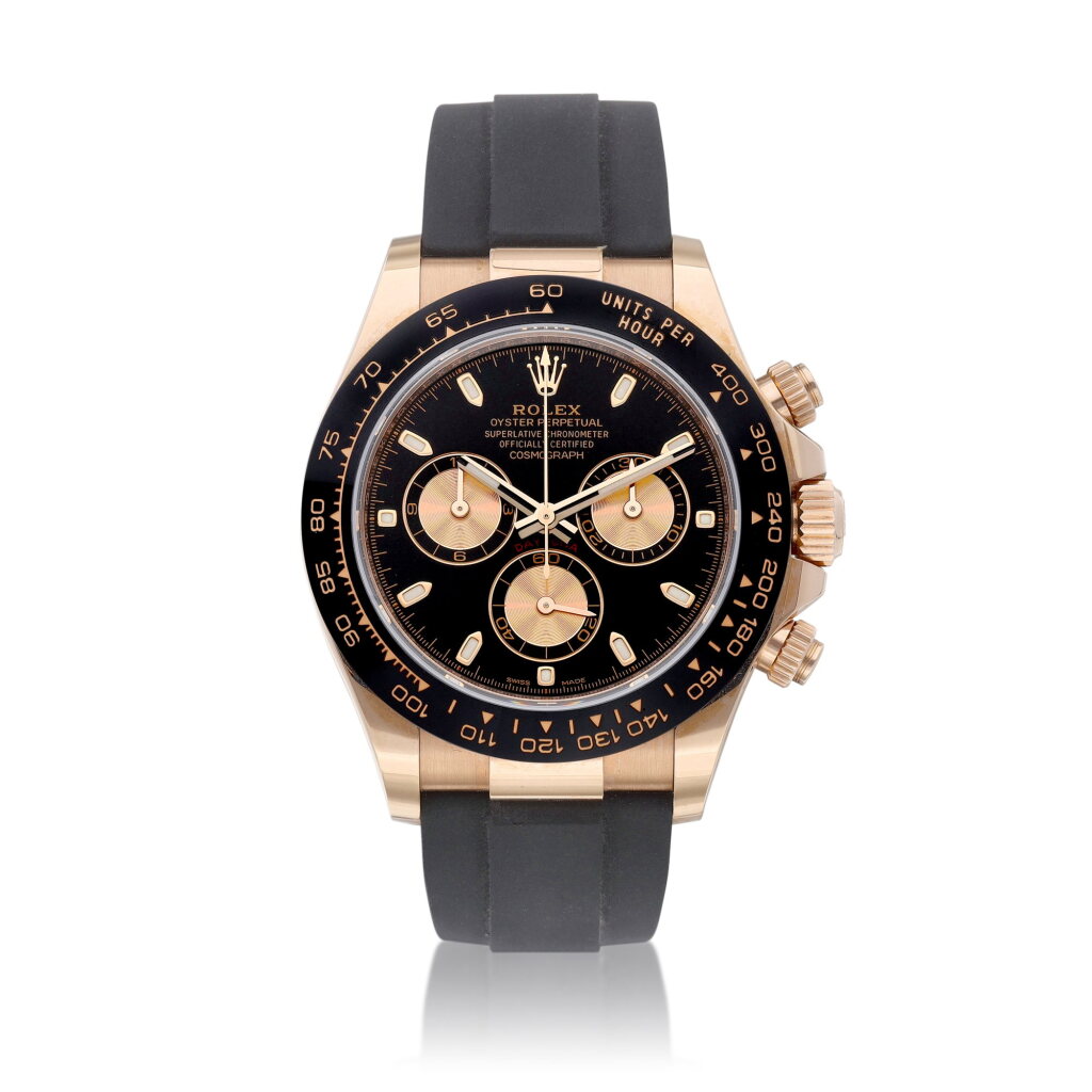 View full screen - View 1 of Lot 8034. Cosmograph Daytona, Reference 116515LN | An Everose gold chronograph wristwatch, Circa 2021 | 勞力士 | Cosmograph Daytona 型號116515LN | 永恆玫瑰金計時腕錶,約2021年製.