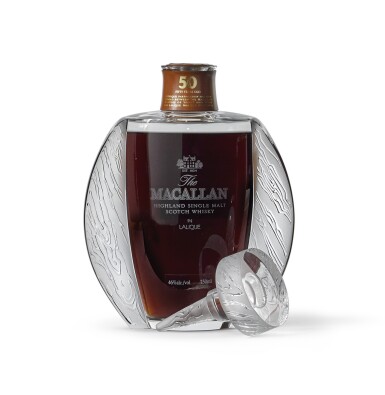 View full screen - View 1 of Lot 2001. The Macallan In Lalique - Exceptional Oak Cask Decanter, 50 Years Old.