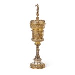 A large German silver-gilt cup and cover, probably Hanau, circa 1890