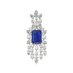 Sapphire and Diamond Pendant-Necklace