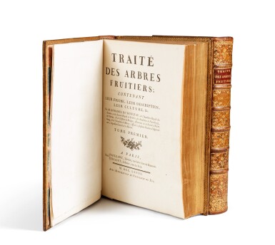 View full screen - View 1 of Lot 56. Traité des arbres fruitiers. Paris, 1758. 2 vol. in-4. Veau de l'époque. Edition originale..