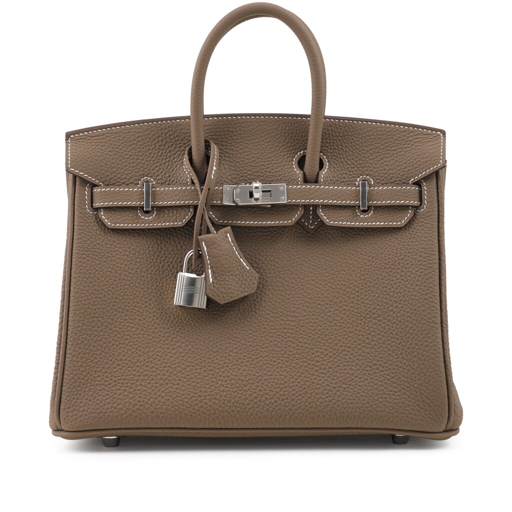 View full screen - View 1 of Lot 70. Etoupe Togo Birkin 25 Palladium Hardware, 2022.