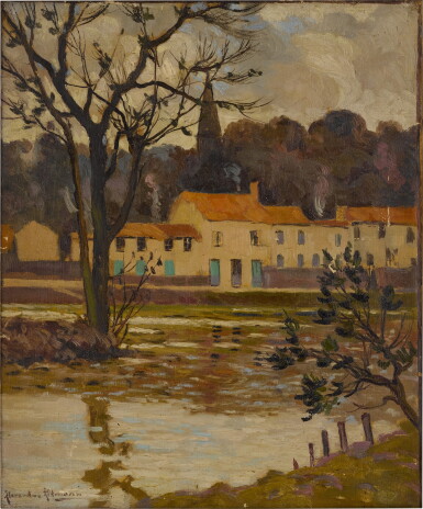 View full screen - View 1 of Lot 76. A Winter Afternoon at the Water's Edge.