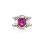 Bague saphir rose et diamants