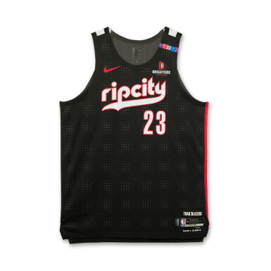 View full screen - View 1 of Lot 168. Donovan Clingan Portland Trail Blazers 2024-2025 Game Worn City Edition Jersey .