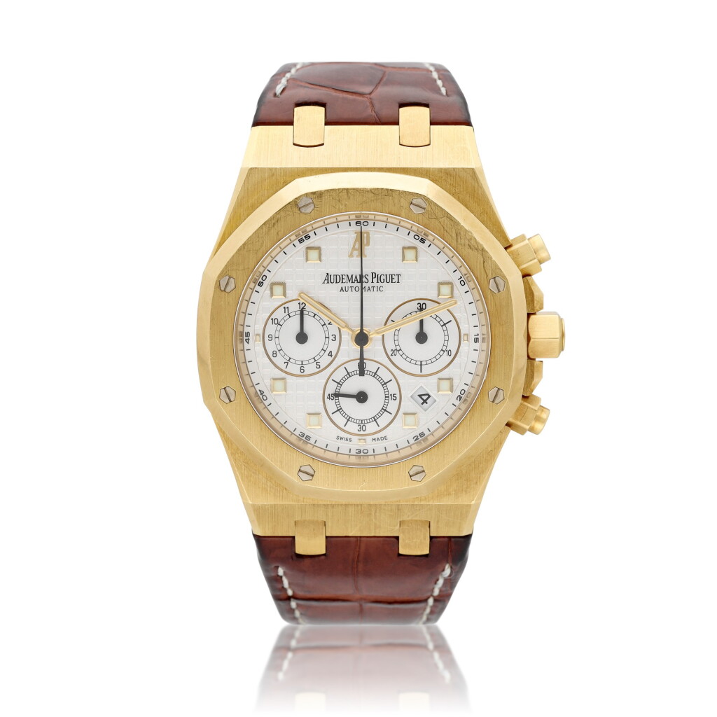View full screen - View 1 of Lot 42. Royal Oak Chronograph reference 26022BA.OO.D088CR.01 A yellow gold automatic chronograph wristwatch with date, C.2005.