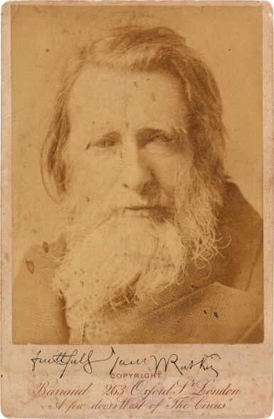 View full screen - View 1 of Lot 122. John Ruskin | A signed photograph, 1880s.