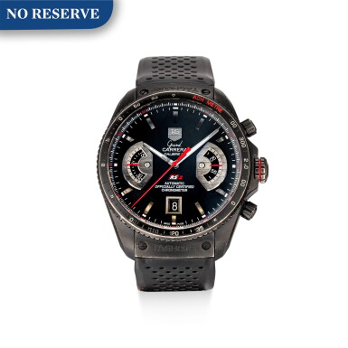 View full screen - View 1 of Lot 364. TAG HEUER | GRAND CARRERA, REFERENCE CAV518B, A PVD-COATED TITANIUM CHRONOGRAPH WRISTWATCH WITH DATE, CIRCA 2011.