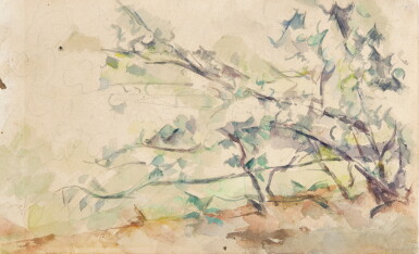 View full screen - View 1 of Lot 210. Paysage avec arbres – recto; D’après l’antique: buste de Caracalla – verso.