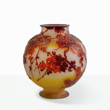 View full screen - View 1 of Lot 63. ÉMILE GALLÉ | "APPLE BLOSSOM" VASE.