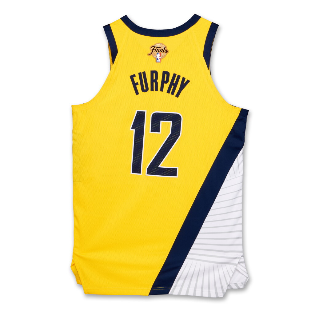 View full screen - View 1 of Lot 36. Johnny Furphy Indiana Pacers 2025 NBA Finals Game Worn Statement Edition Jersey | Game 5.