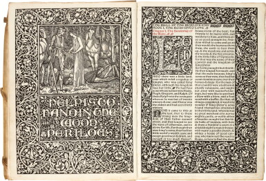 View full screen - View 1 of Lot 279. Morris | The well at the world's end, Hammersmith, Kelmscott Press, 1896, vellum.