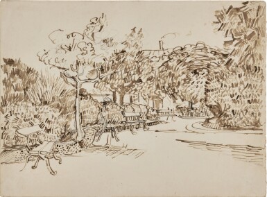 View full screen - View 1 of Lot 3. Jardin public avec bancs à la Place Lamartine.