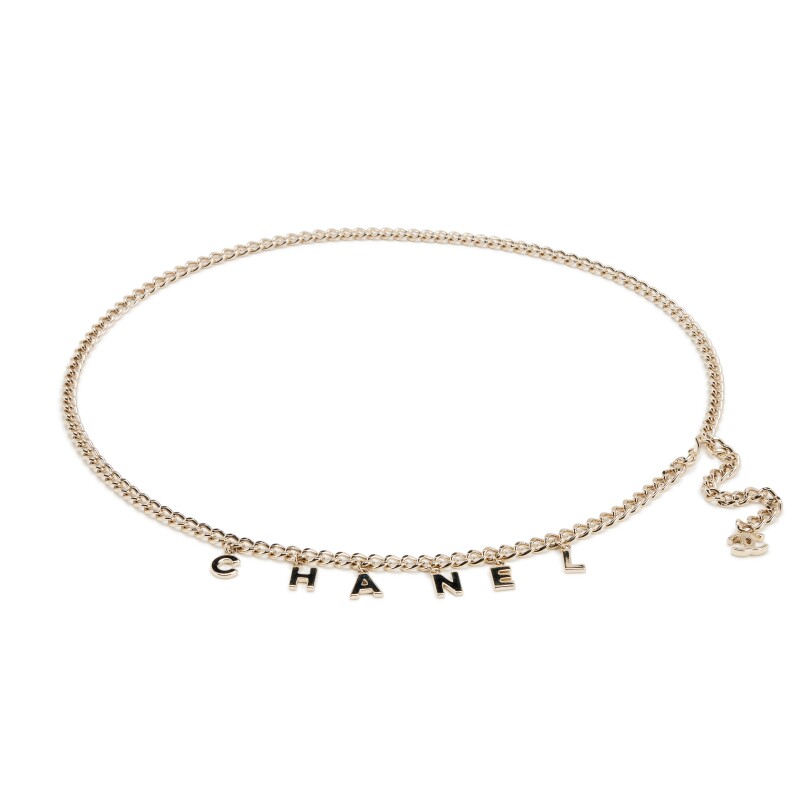 Gold Metal CC Chain Letter Charm Belt, 2013