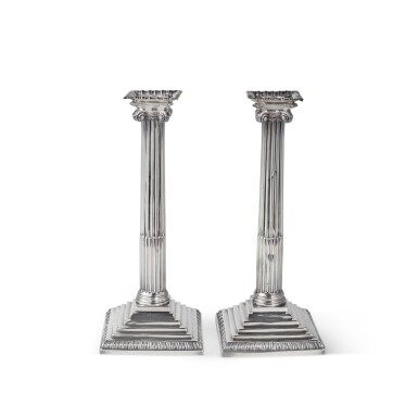 View full screen - View 1 of Lot 11. Benjamin Franklin: A Pair of George III Silver Candlesticks, Louis Black, London, 1763.