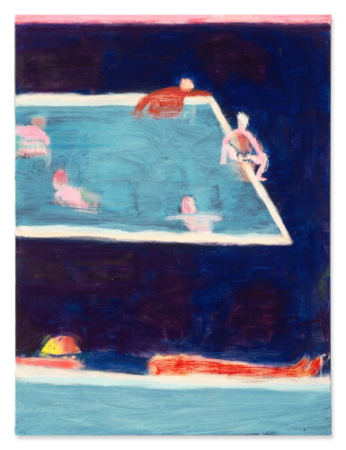 View full screen - View 1 of Lot 835. Swimming Pool and Sun Bather.