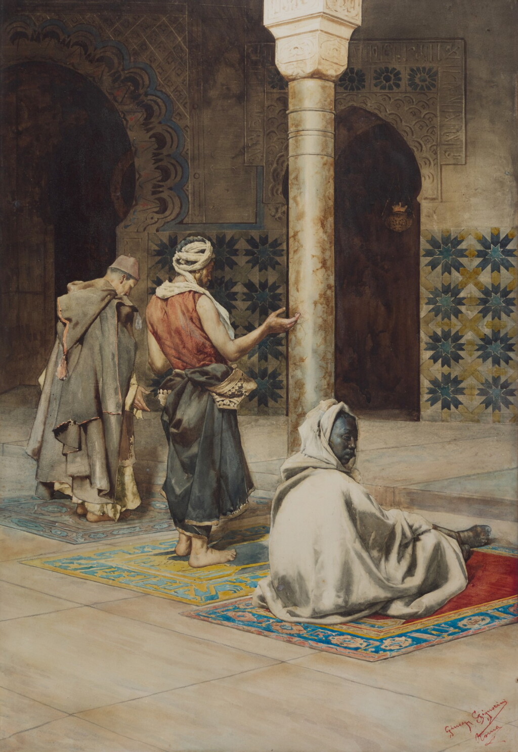 View full screen - View 1 of Lot 61. Prayer in the Mosque.