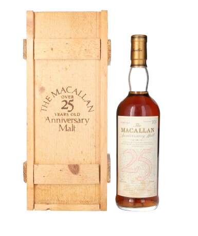 View full screen - View 1 of Lot 5042. The Macallan 25 Year Old Anniversary Malt 43.0 abv NV (1 BT75).