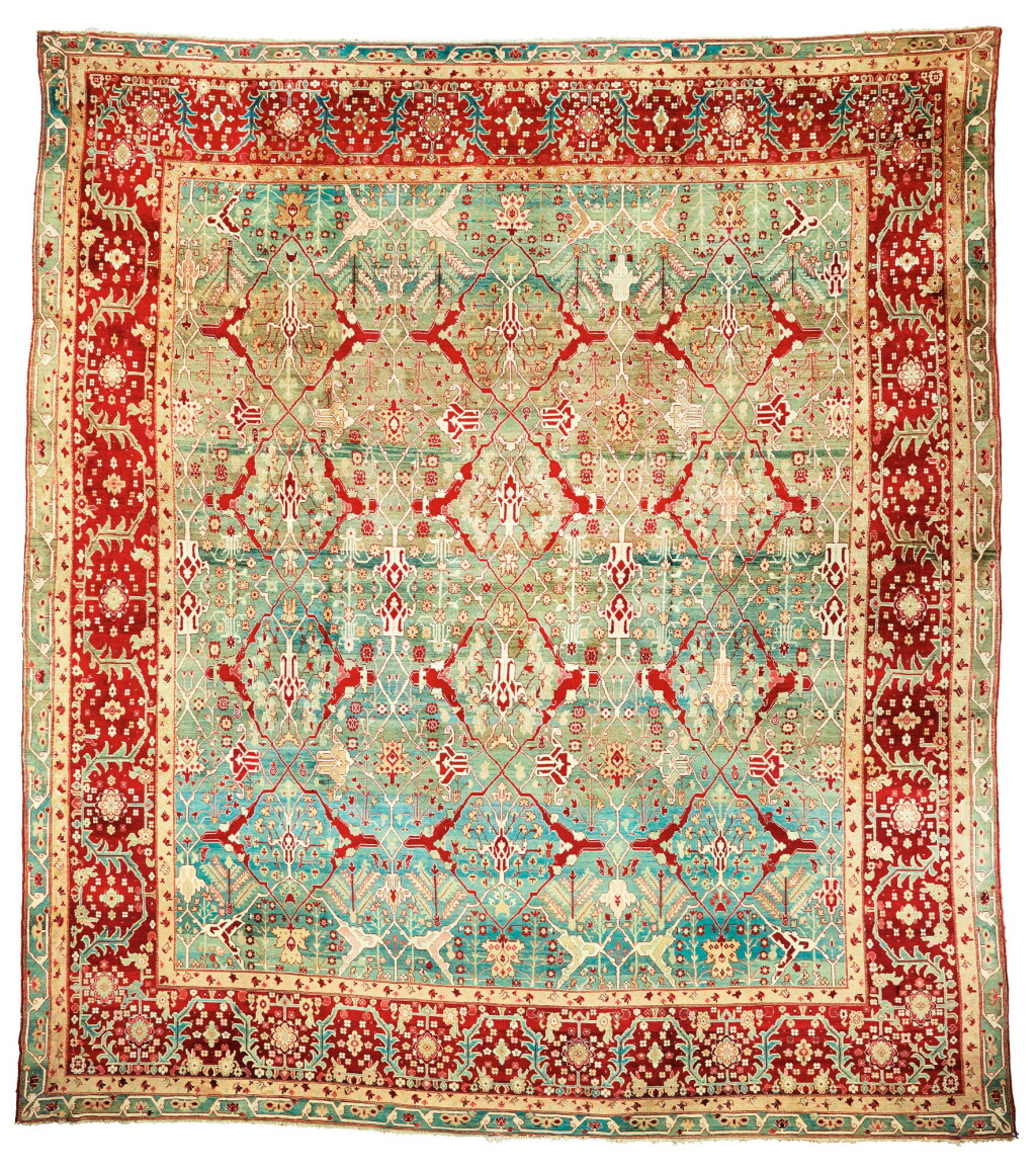 View full screen - View 1 of Lot 468. AN AGRA CARPET, NORTH INDIA, SECOND HALF 19TH CENTURY.