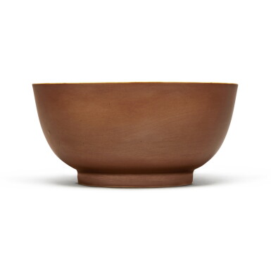 View full screen - View 1 of Lot 127. A café-au-lait-glazed bowl, Mark and period of Kangxi | 清康熙 紫金釉盌 《大清康熙年製》款.