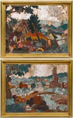 Paire de panneaux en pierres dures, attribués à l'atelier Castrucci, Prague, fin du XVIe-début du XVIIe siècle