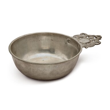 View full screen - View 1 of Lot 1233. American Pewter Porringer, attributed to Samuel Danforth, Hartford, Connecticut, circa 1800.