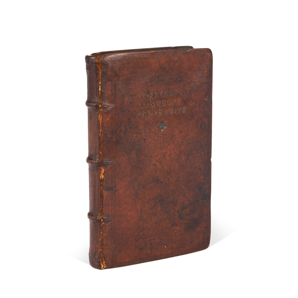 View full screen - View 1 of Lot 268. Catullus, Tibullus, Propertius, Venice, Aldus, 1502, contemporary Italian brown morocco.