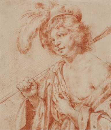 View full screen - View 1 of Lot 253. Half-length study of a young man in arcadian costume.