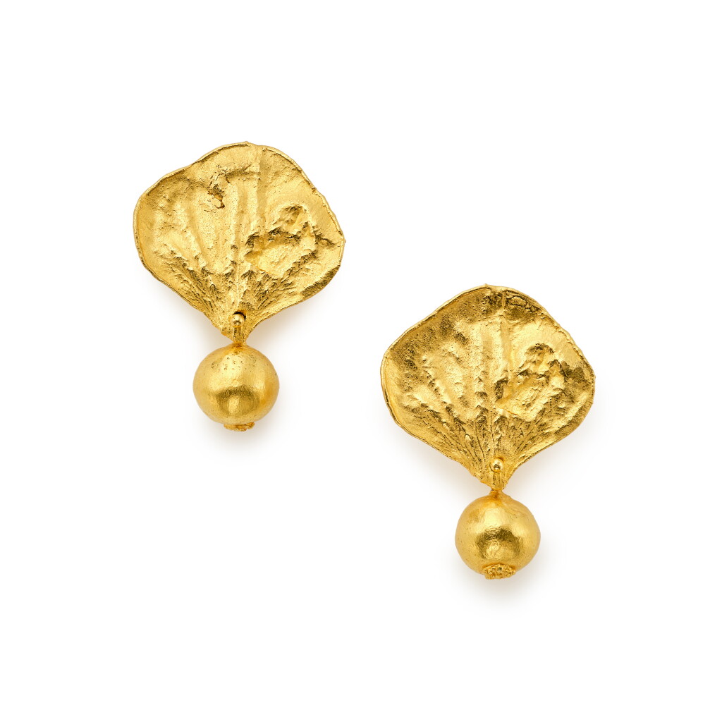 View full screen - View 1 of Lot 65. Pair of 'Hortensia' (Hydrangea) Boule Earrings.