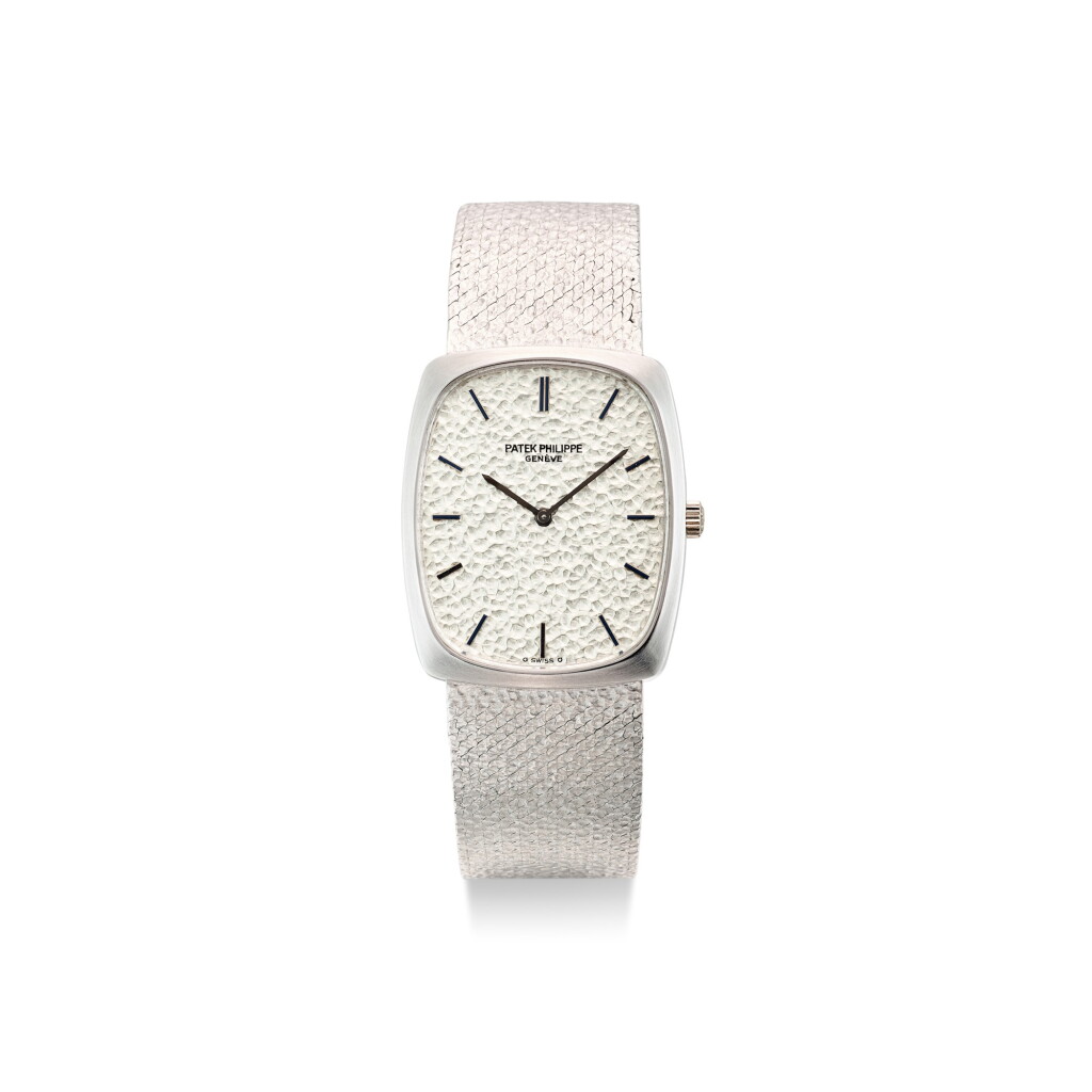 View full screen - View 1 of Lot 867. PATEK PHILIPPE | REFERENCE 3567 A WHITE GOLD BRACELET WATCH, CIRCA 1970.